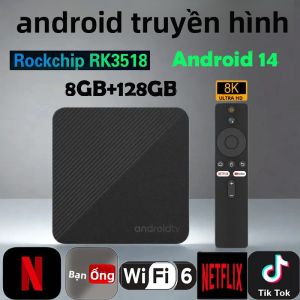Hộp Giải Mã Truyền Hình Android T8 8GB RAM 128GB ROM Wifi Kép 2.4G/5G Rockchip RK3518 8K 3D Google Voice Media Player Với HDMI 2.0 Tương Thích