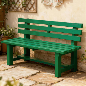 XiMei WoodWork | Outdoor Waterproof and Sunproof Solid Wood Bench With Backrest