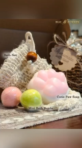 Blu Scents Soapy Paw & Bloom gift- mini bath bombs homemade recipe soap bath net