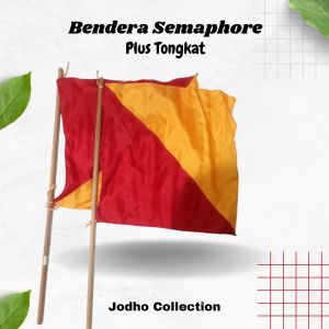 Bendera Semaphore + Stik Tongkat (Sepasang) / Bendera Semapor