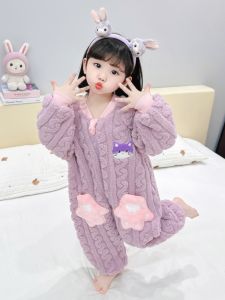 Thickened Flannel Coral Fleece Childrens Sleep Bag Autumn Winter Warm Anti-Kick Blanket Boy Baby Overall Sleepwear Home Clothes