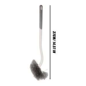 2Pcs Wall Hanging Curved Head Toilet Brush No Dead Corner Deep Cleaning Tool