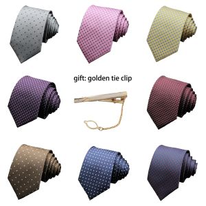 7cm Dot Neckties Skinny Fashion Business Men Polyester Microfiber Neck Tie Polka Check Men Neckie For Gentlemen Wedding