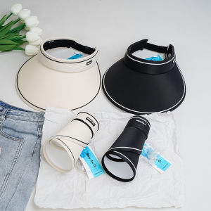 UPF50+ Summer Large Brim Empty Top Sun Hat Womens UV Cycling Sunshade Hat Face Covering Casual Polyester Fiber Spring Summer Autumn