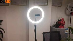 26CM/10" Flat type Selfie LED Ring Light Photo Studio Light With Tripod Stand & Phone Holder Set