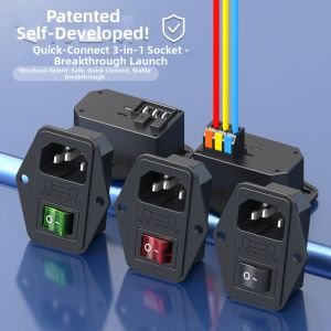 kuicc | All-in-one Power Socket With Switch and Fuse 3-pin Plug