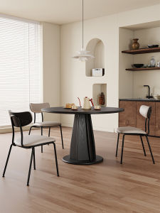 Modern Simplicity Designer Home Use Dining Chair Moca Single Person Desk Chair Nordic Style Leather Seat No Assembly Required