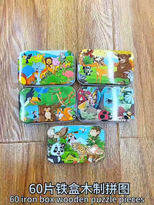 Đồ Chơi Ghép Hình Puzzle Gỗ 60 Miếng Hộp Sắt Phát Triển Trí Tuệ Trẻ Em 2026