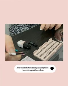 Paket D/ 3 Box Bulu Mata Tanam Knot Free Natural / LEM 5ML / Eyelash Extension