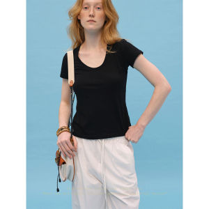 SHEITAOZI | Silk Wool Plain T-shirt
