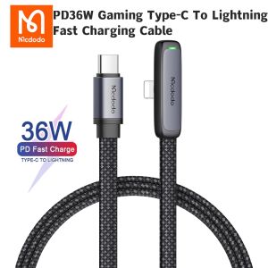 Mcdodo 90° PD36W Gaming Type-C To Lightning Cable: Durable and Fast Charging for iPhone 14/13/12, Data Sync Line for iPad