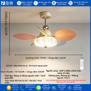 HUANGJIANG | Đèn Quạt Trần Phòng Trẻ Em Màu Dopamine