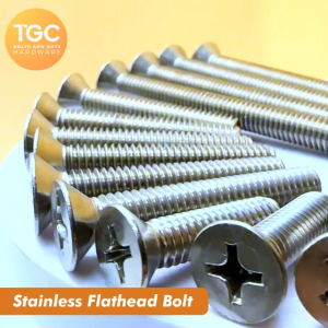TGC 10PCS M5 x 6~100mm SS Flathead Phillips Drive / SUS Countersunk JF Bolt / Stainless Flat Head Machine Bolt 5