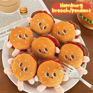 Cartoon Plush French Fries Burger Doll Toy Keychain Cute Bag Pendant Charms Car Keyring Accessories for Couples Kawaii Gift