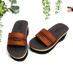 Jaminan Awet - Sandal Spons Perempuan Slop Wedges Slip Wanita Toyosima