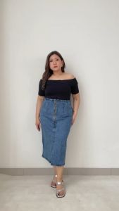 ROK JEANS WANITA FEMME ZIPPER SKIRT -SYS CLOTHIER