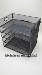 Metal Mesh Desk Organizer Rack with Sliding Drawer Metal Magazine Mesh Rack Filing Rack Office Supplies Organizer Cabinet for Home Office Supplies