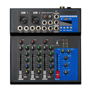 Depusheng | Bàn Trộn Âm Thanh Chuyên Nghiệp Depusheng FD4 4 Kênh Thiết Bị Trộn DJ Di Động Giao Diện USB Dành Cho Biểu Diễn