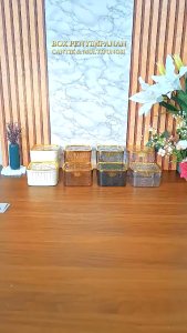 YESALL Kotak Penyimpanan Tekan Otomatis - Kotak Meja Transparan Estetik Tutup Tekan Rak Organizer Kosmetik / Alat Tulis / Aksesoris