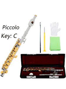SLADE Piccolo C Key Cupronickel Half-size Flute Silver Plated Body Material White Copper Golden Key Piccolo With Padded Case