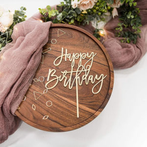 10 Pieces Acrylic Happy Birthday Cake Topper Cursive Font Birthday Topper Birthday Cake Decoration Supplies