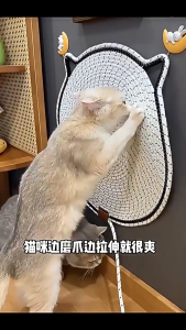 (BESAR) Alas Goresan Kucing dengan Bola / Scratcher Mat with Cotton Woven Ball - 50cm