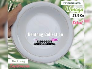 Piring|Mangkuk Keramik List Emas (Omega|Sunbrid)