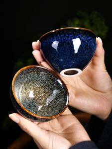 Genuine Goods Change Rabbits Hair Jianzhan Master Cup Tea Cup Ceramic Large Tea Cup Handmade Kiln Baked Color Glaze Retro