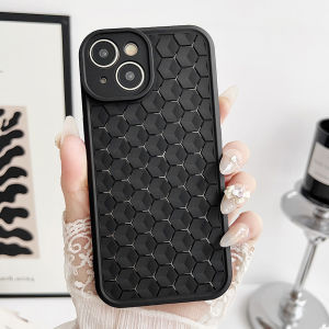 Fashion Mesh Honeycomb Soft Silicone Case For iPhone 15 11 14 13 12 Pro Max 14 15 Plus Heat Dissipation Breathable Cooling Back Cover