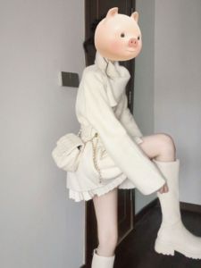 CHANGTONG | Áo Khoác Lông Cừu Hai Mặt Phong Cách Công Chúa Miu