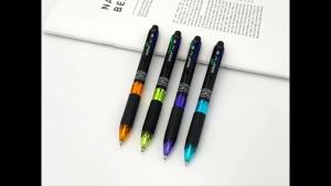 MROOFUL | Creative Retractable 4 In 1 Multifunction Ballpoint Pens Set with 0.7mm 4 Color Refills for School Writing Supplies