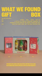 What We Found Kombucha Gift Box ชุดกล่องของขวัญ ว้อท วี ฟาวด์ คอมบูชะ 3 ขวด คละรส พร้อมแก้วน้ำ และถุงผ้า
