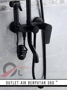 LENODI Set shower kamar mandi + stand + keran minimalis set shower stainless steel persegi lengkap Keran Kamar Mandi Adjustable Flow Rate Shower Trim Kit Water Saving - Lazada