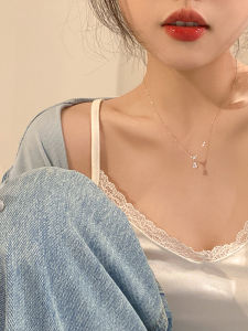Korean Style Flash Zircon Waterdrop Necklace Womens New 2025 Clavicle Chain Pendant Luxury Minimalist Design High-End Feeling Neck Chain