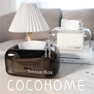 COCOHOME Luxury Creative Tissue Box High-End Feeling Home Use Dinner Napkin Box Storage Organizer Plastic Material