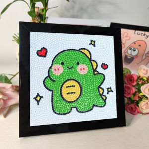 Little Dinosaur Diamond Stickers Full Diamond Kids Handmade DIY Material Package Rhinestone Educational Toys Boys Ultraman