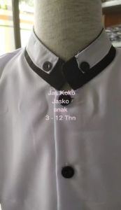 Setelan Jas Koko Anak Laki Laki Jasko Anak Warna Putih Celana Hitam Usia 4-12 Tahun