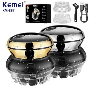 Kemei | Kemei 887 UFO Electric Even Cut Rotary Hair Trimmer for Men Washable Shortcut Kit Rechargeable Hair Clipper Machine Self-Haircut