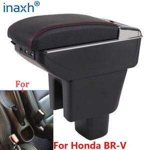 ที่เท้าแขนสำหรับฮอนด้า brv ที่เท้าแขนสำหรับรถยนต์ฮอนด้า BR-V กล่องเก็บของตรงกลางชิ้นส่วนรถยนต์ที่ชาร์จ USB