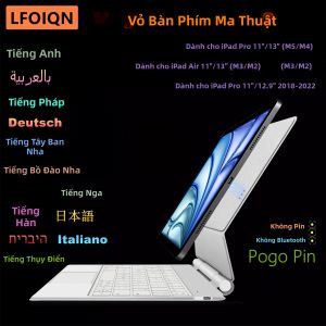 Bao Da Bàn Phím LFOIQN Magic Keyboard Dành Cho iPad Pro 11/13 Inch 2025 M5 M4 Pro 12.9 M3 M2 Air 11"/13" Thế Hệ 4/5/6 Kết Nối Trực Tiếp Pogo Pin
