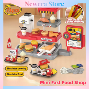 Mini Kitchen Cooking Toy BBQ Cart with Mist Grilling Station Cooking Grill Pretend Play Toys for Kids