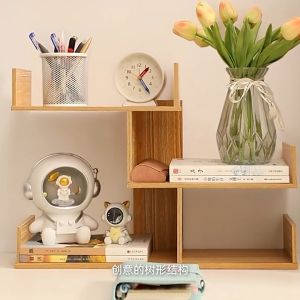 Elegant Multi-Layer Desk Organizer with Dustproof Drawer for Office and Bedroom