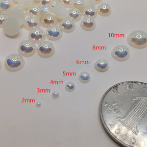 10mm Half round Flat Bottom Loose Beads Imitation Pearl Patches DIY Hairpin Accessories Handmade Fashion Jewelry Materials