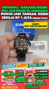 CASIO ORIGINAL - CASIO MTP-VD01B-5BVUDF - MEN - STAINLESS STEEL - Hitam - Jam dunia JD18ST # Jam Tangan Pria Jam Pria Jam Tangan Anti Air + CASIO MTP-VD01B-5BV MTP VD01B 5BV MTP-VD01B VD 01 B MTPVD01 MTP-VD01 MTP-01 $
