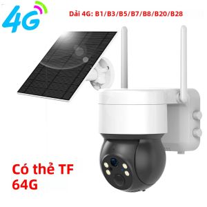 Camera CCTV Năng Lượng Mặt Trời Tuya SmartLife 3MP Ngoài Trời Kết Nối WiFi/LTE Qua SIM Tích Hợp Theo Dõi Chuyển Động Và Tầm Nhìn Ban Đêm Màu Sắc Camera IP