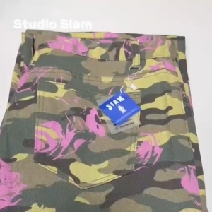 พร้อมส่ง กางเกงยีนส์ Camo Bloom Rose ลายทหารสุดเท่ แฟชั่นจัดเต็มเพิ่มความหวานด้วยลายกุหลาบ แบบมีสีสัน