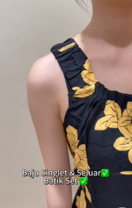 Baju Batik Singlet & Seluar Set/Batik Sleeveless Shirt & Pant Set/Batik Indonesia Marissa/Batik Nighty/Hotpant Papan