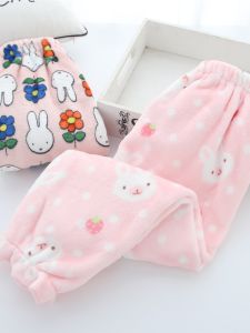 Quần Ngủ Trẻ Em Dày Dặn Bằng Vải Nỉ Coral Cartoon Hoạt Hình Cho Bé Gái Quần Dài Mặc Nhà Quần Dài Cho Mẹ Và Con Mùa Đông