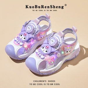 KUOBURENSHENG | Light Up Soft Bottom Beach Sandals for Girls