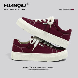 HuanQiu | Giày Nam Thể Thao Đế Dày Vải Canvas Đỏ